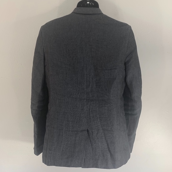 Calvin Klein Linen and Vegan Leather 2 Button Blazer Small ~36R 100% linen - Picture 5 of 5